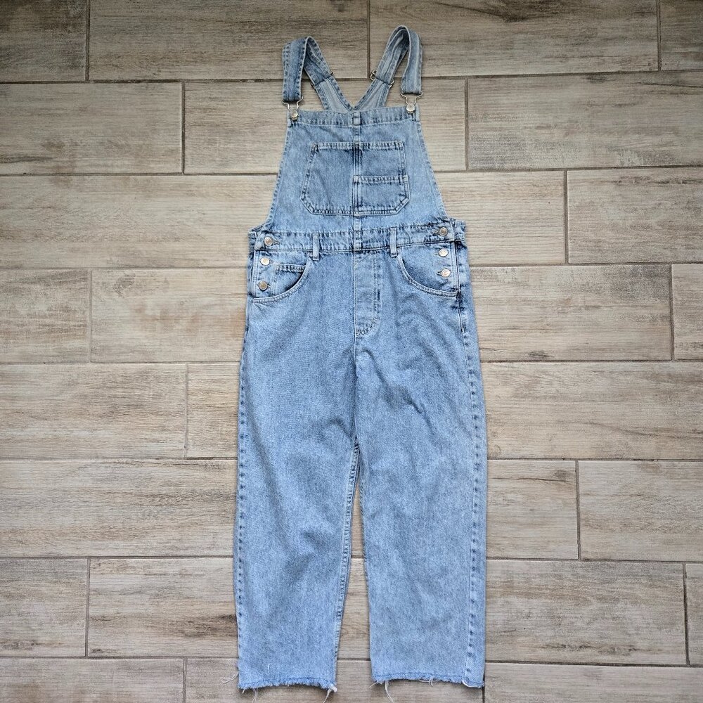 Free People Light Blue Denim Overalls